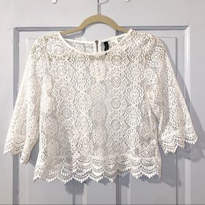 Lace Crop w/Exposed Zipper